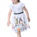 Kid Girls Short Sleeve Cartoon Character Printed Dress