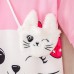 【3Y-8Y】Girl Cute Cat Print Colorblock Hooded Sweatshirt Dress With Crossbody Bag