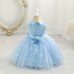 【12M-6Y】Girls Snowflake Pattern Mesh Sleeveless Princess Dress