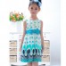 Girls Princess Chiffon Bow Belt Sleeveless Bubble Peacock Dress Party Clothes