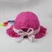 MZ1140 Pure Cotton Cute Children’s Hat with Dots Flower Pattern Rose Red