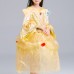 Kid Girls Bell Sleeve O  Neck Fancy Princess Dress