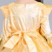 Kid Girls Bell Sleeve O  Neck Fancy Princess Dress